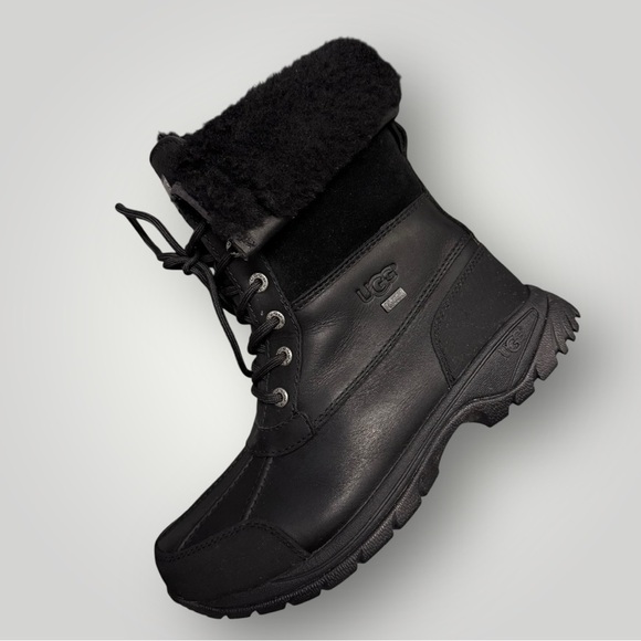 UGG Butte Shearling Boots Black Mens Sz 7 Women’s 9 - Picture 5 of 14